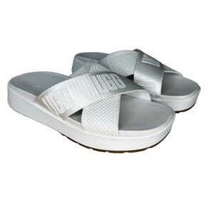 UGG Emily Mesh Leather Slip On Slide Sandals